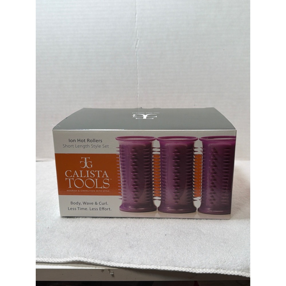 NIB Calista Tools Ion Hot Heating Rollers Short Style Body Wave Curl To Hair
